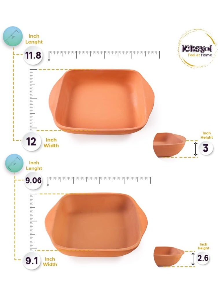 لوكسيول أواني طينية بيضاوية ومستطيلة من LuksYol – يدوية الصنع في تركيا من طين طبيعي غير مطلي – آمنة للفرن والميكروويف وغسالة الصحون – مثالية للطهي وتقديم الأطباق الرئيسية مثل السمك، الباستا، اللحوم، الطواجن – ١٠٠٪ صديقة للبيئة وخالية من BPA والمواد الكيميائية – صنعت بفن تركي تقليدي – متوفرة بألوان بني، أخضر، أزرق، طبيعي غير مطلي – بأبعاد متعددة: أوعية مستديرة ٣٠×٧٫٥×٣٠ سم وصوانٍ مستطيلة بمقاسات ٣٣×٨ سم، ٣٠×٧ سم، ٢٢×٧ سم، ٢٨×٨ سم، ٣٢×٩ سم – متينة وخالية من الكسر – تضفي جمالية ريفية ونكهة صحية على مائدتك – تغليف صديق للبيئة وجاهزة كهدايا للمنزل أو العائلة – مجموعة لوكس يول الفاخرة لاختيارك لمناسبات العشاء العائلية والاستضافة الأنيقة - Image 4