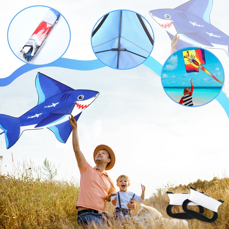 Leitee 6 Pack Large Kite for Kids and Adults Butterfly Kite for Kids Age 4-8-12 Dragonfly Owl Parrot Eagle Goldfish Teens Toy Easy to Fly for Game Beach Outdoor Activities Gifts(Ocean Style) - Image 4