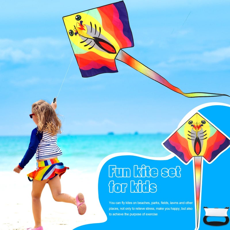 Leitee 6 Pack Large Kite for Kids and Adults Butterfly Kite for Kids Age 4-8-12 Dragonfly Owl Parrot Eagle Goldfish Teens Toy Easy to Fly for Game Beach Outdoor Activities Gifts(Ocean Style) - Image 5