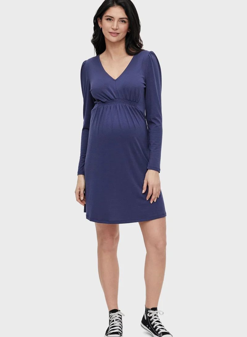 Mamalicious Jersey Ruched Front Dress