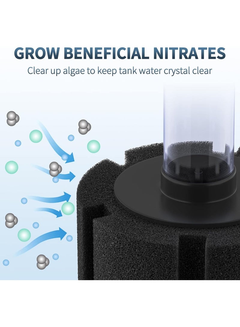 XinYou Aquarium Sponge Filter, Ultra Quiet Aeration Bio Sponge Filters for Breeding Fry Shrimp Betta Fish Tank, Efficient Submersible Aquarium Filter for up to 20 gallon (about 50.8 liters) fish tank - Image 5