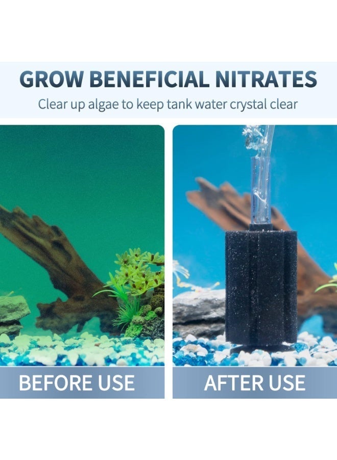 XinYou Aquarium Sponge Filter, Ultra Quiet Aeration Bio Sponge Filters for Breeding Fry Shrimp Betta Fish Tank, Efficient Submersible Aquarium Filter for up to 20 gallon (about 50.8 liters) fish tank - Image 2