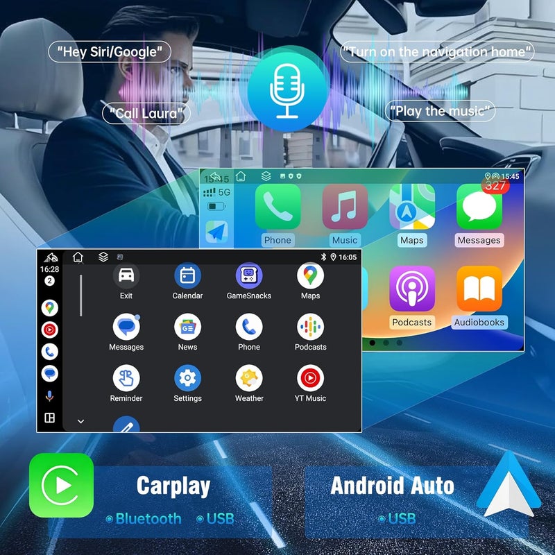 Gdienty Car Stereo Radio for Chevrolet Silverado Tahoe GMC Sierra Yukon - Android 13, 6GB RAM, 128GB Storage, 7 Inch Touchscreen with CarPlay and Android Auto - Image 3