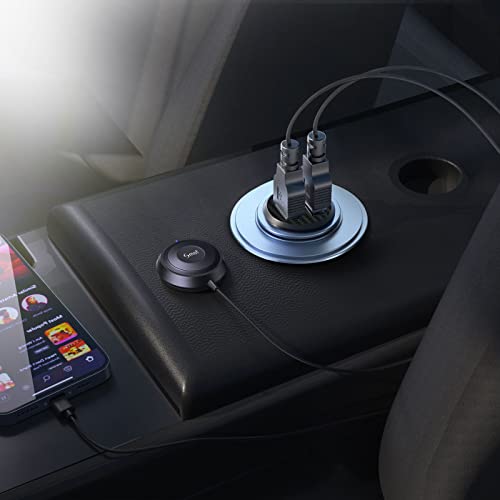 Smof Bluetooth Car Adapter, Aux Bluetooth Adapter for Car with Dual Port USB Charger & Ground Loop Noise Isolator, Wireless Audio Receiver with 3.5mm Aux Port, Hands-Free Calls, Dual Connection - Image 5