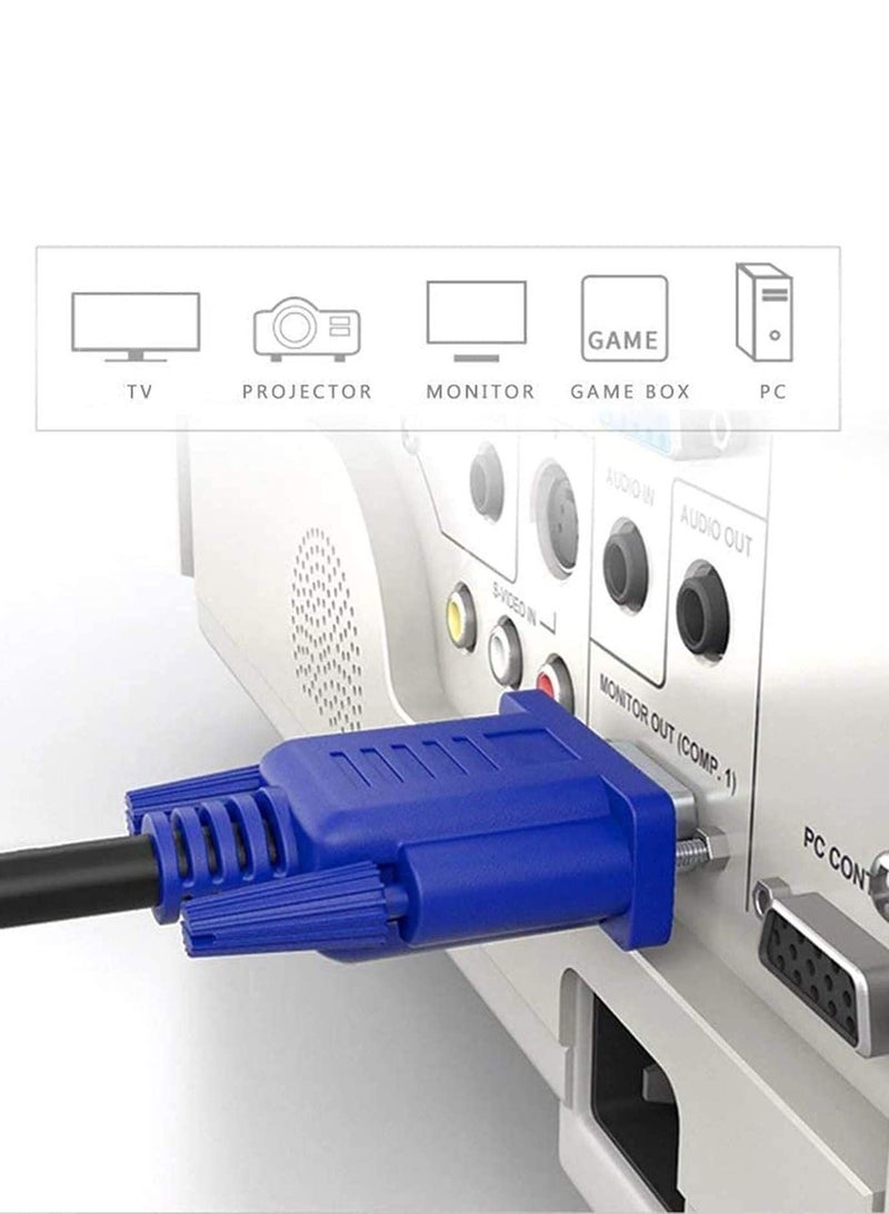 FUJISHKA VGA 1 Male to 2 Female Splitter + 2 x 3M VGA 15-Pin Cables – High Quality Video Extension - Image 3