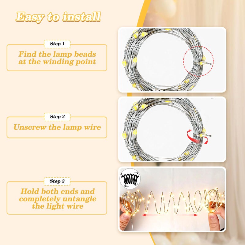 Ledido 10Ã—8ft White Tulle Backdrop Curtains with Lights String - 300LED Fairy Lights Sheer Curtain Backdrop for Wedding Baby Shower Photo Shoot Birthday Party Decoration(2 Panels 5Ã—8ft)ï¼ŒWhite - Image 4