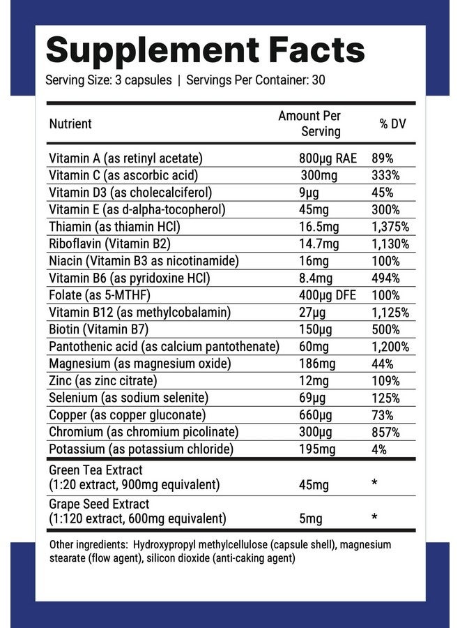 Nutri-Align Multivit | 90 Multivitamin Capsules for Keto | 20 Essential Vitamins and Minerals with Green Tea Extract and Chromium | Low Carb Keto Support Multi Vitamin | Sugar Free and Zero Carb - Image 2