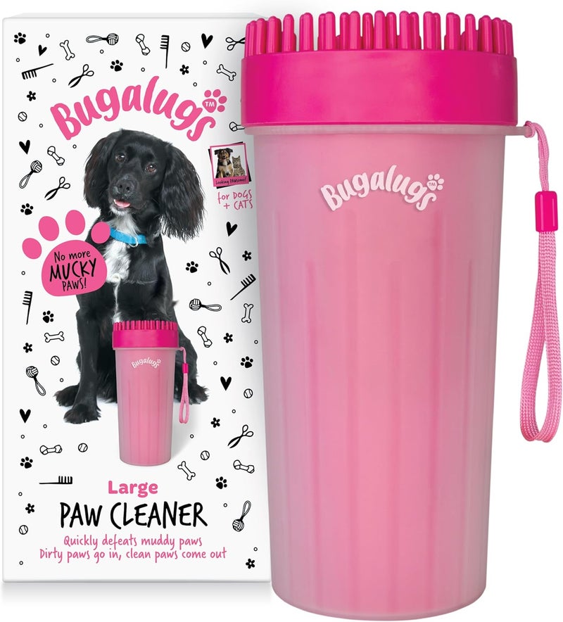 Bugalugs Paw Cleaner Cup For Dogs & Cats Pink - PINK/LARGE - Image 1