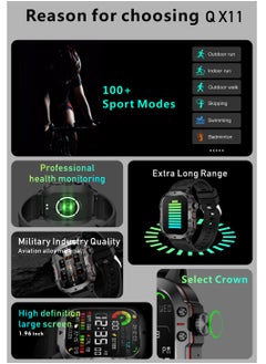LIGE LIGE 1.96 HD Screen 420 mAh Sports Smart Watch Men Waterproof Bluetooth Calling Health Monitoring 100+ Sports Mode Men Smart Watches  - Image 5