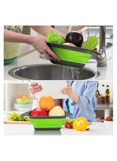 ONELINE 5 Piece Kitchen Set Collapsible Colanders Vegetable Peeler Baking Brush Over the Sink Strainer with Extendable Handles Folding Strainer for Fruits Vegetables and Pasta  - Image 3