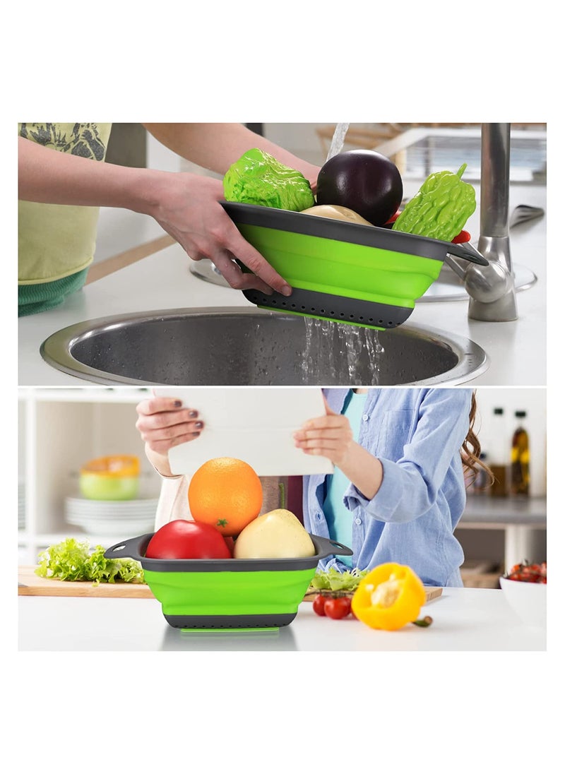 ONELINE - 5 Piece Kitchen Set Collapsible Colanders Vegetable Peeler Baking Brush Over the Sink Strainer with Extendable Handles Folding Strainer for Fruits Vegetables and Pasta - Image 1