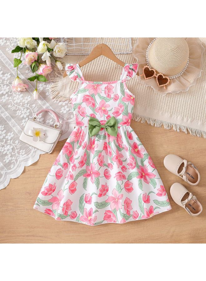 New Style Girls' Korean Fashion Stylish Little Girl's Strap Dress Children's Floral Dress Summer Princess Dress