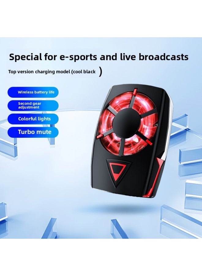 Beauenty E-sports Wireless Mobile Phone Cooling Back Clip Refrigeration Cooling Artifact Air-cooled Game Chicken Mute For AppleAndroid-Color:Cool Black 【chargingAir Cooled】 Quiet Big Windportable Endurance  - Image 1