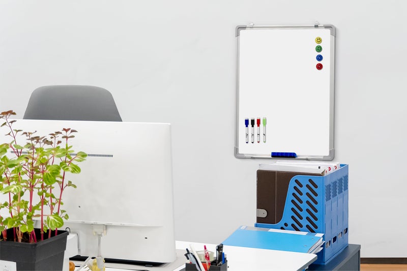 Navy Penguin Whiteboard Set - Dry Erase Board 18 x 24 in with 1 Magnetic Dry Eraser, 4 Drywipe Markers and 4 Magnets - Small White Hanging Message Scoreboard for Home Office School (18x24 in) - Image 5