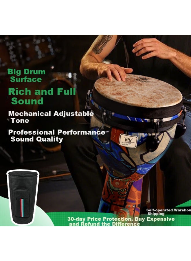 Cega African Drum, 10-inch Professional Performance-grade Adjustable Tuning Hand Drum, Percussion Instrument, Holiday Gift - Image 1