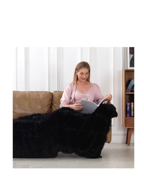بطانية من الفرو الصناعي، وبطانيات صوف الشيربا الناعمة المنفوخة، وغطاء مريح وفخم 180x130cm