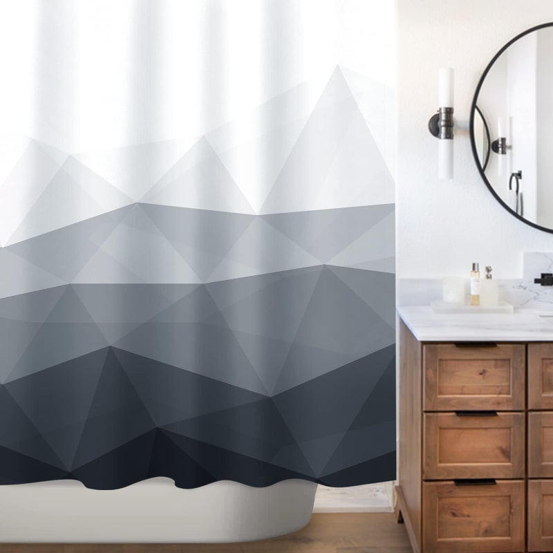 Sunlit Designer Shower Curtain  Popular Shower Curtain  Ombre Cool Gray Fabric Shower Curtains for Bathroom Decor  Contemporary Bathroom Curtains - Image 3