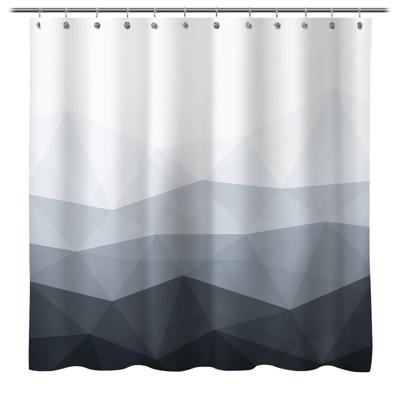 Sunlit Designer Shower Curtain  Popular Shower Curtain  Ombre Cool Gray Fabric Shower Curtains for Bathroom Decor  Contemporary Bathroom Curtains - Image 1