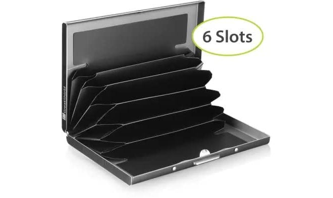 Khakhi Stainless Steel Professional Business Card/Debit Credit Card Holders for Men & Women (Black-H) - Image 3