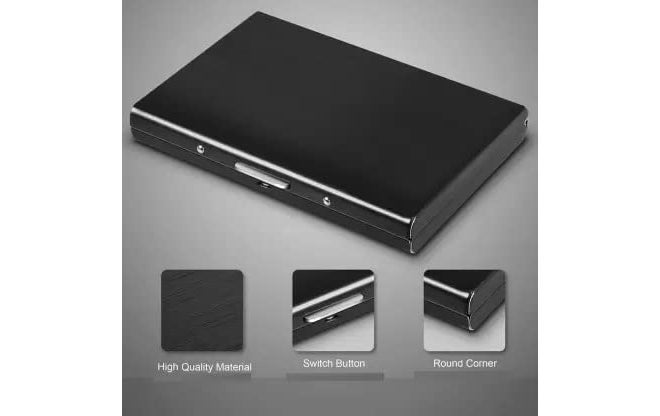 Khakhi Stainless Steel Professional Business Card/Debit Credit Card Holders for Men & Women (Black-H) - Image 5