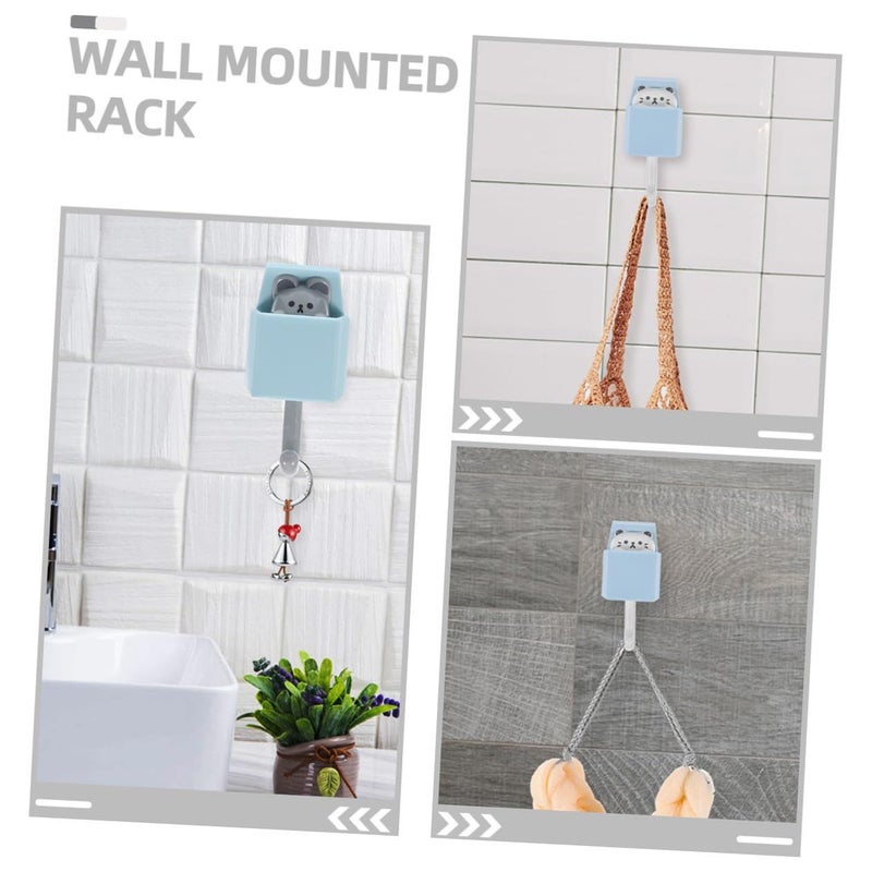 Adhesive Wall Hooks 4Pcs No Drill Strong Cat Design Storage For Keys Coats Bathroom Kitchen - Image 4