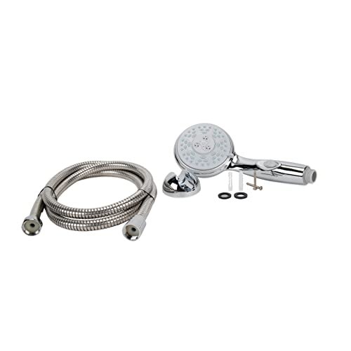 Camco 43713 RV Shower Head Kit with On/Off Switch and 60" Flexible Shower Hose (Chrome) - Image 1
