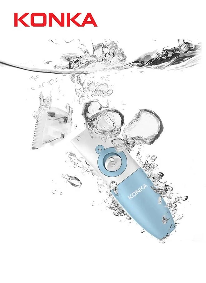 Baby Hair Clippers, Quiet Hair Trimmer for Kids, Waterproof Rechargeable Cordless Baby Hair Cutting Kit for Infant and Toddler (Blue)