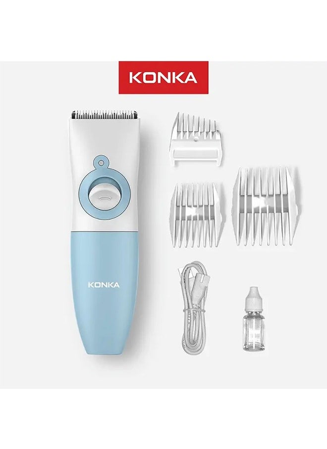 Baby Hair Clippers, Quiet Hair Trimmer for Kids, Waterproof Rechargeable Cordless Baby Hair Cutting Kit for Infant and Toddler (Blue)