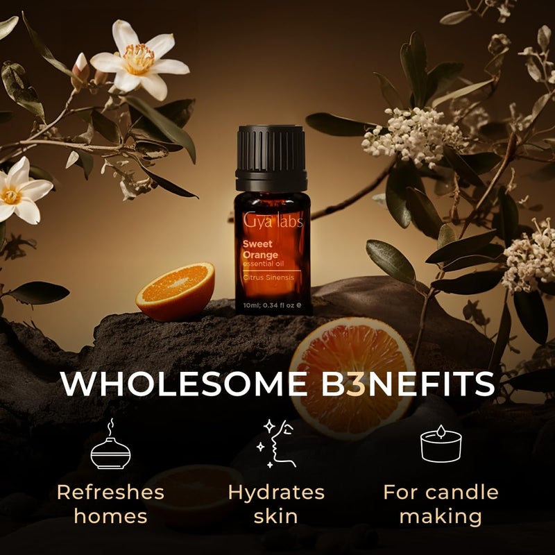 Gya Labs Orange Essential Oil - 0.34 Fl Oz - for Hair, Skin, Diffuser, Aromatherapy & DIY Candle Making Scent - Image 5