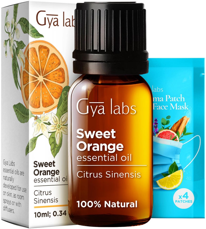 Gya Labs Orange Essential Oil - 0.34 Fl Oz - for Hair, Skin, Diffuser, Aromatherapy & DIY Candle Making Scent - Image 1