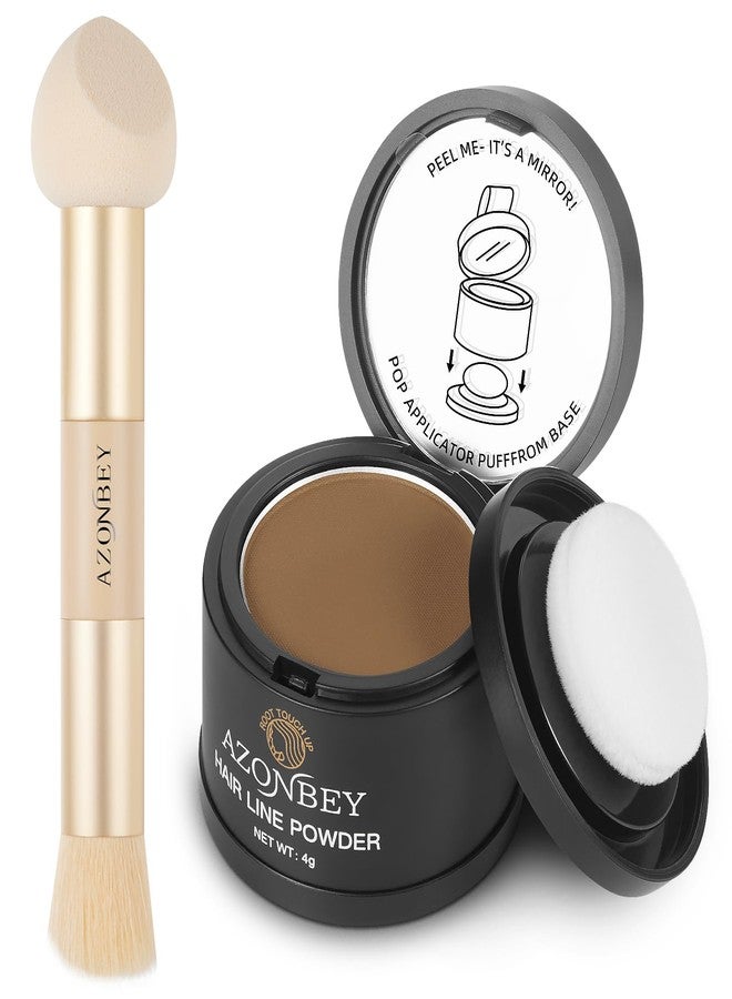 Azonbey Root Touch Up Sets,Hairline Powder for Women Cover Up- Hairline Concealer for Thin and Thinning Hair, Water & Sweat Resistant,Contain Azonbey Makeup Brush (Dark Blonde, Med-Makeup Brush) - Image 1