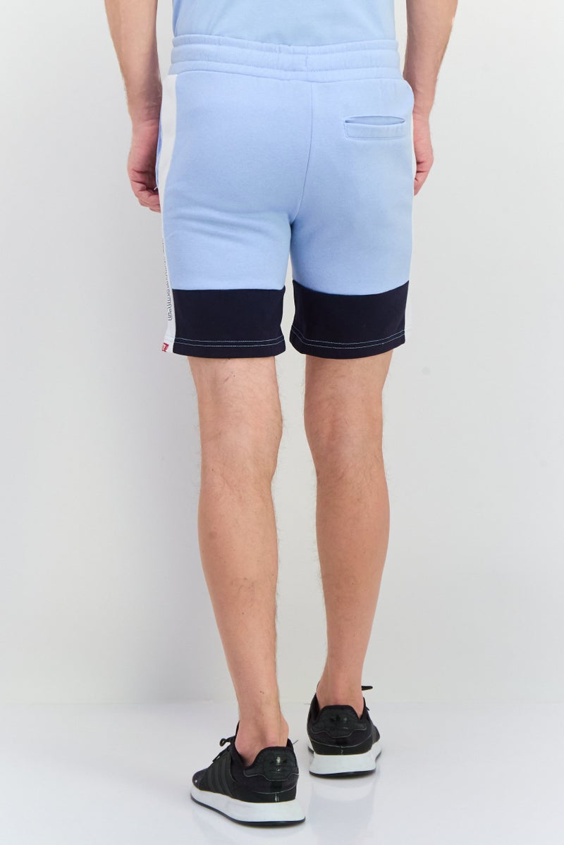 CROSSHATCH Men Brand Logo Drawstring Shorts, Light Blue - Image 2