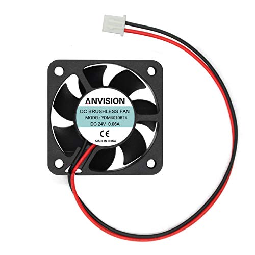 ANVISION DC 24V 40mm x 10mm Brushless Cooling Fan, Dual Ball Bearing, 2 Pin - Image 1