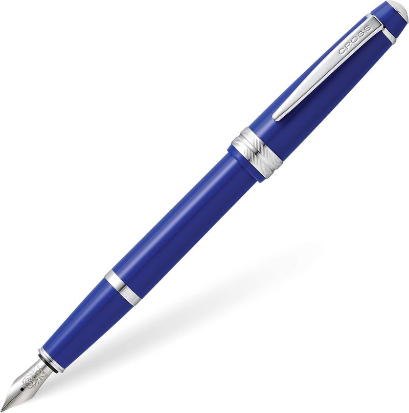 Cross Bailey Light Polished Resin Refillable Fountain Pen with Fine Nib - Blue - Image 1