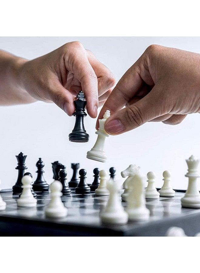 سيجا مجموعة لوحة شطرنج مغناطيسية من SYGA، مجموعة شطرنج للسفر، مجموعة شطرنج مغناطيسية، مجموعة مسودات شطرنج 2 في 1، مجموعة لوحة شطرنج قابلة للطي والحمل، لعبة استراتيجية تقليدية للأطفال/الأطفال/البالغين - 24.5 سم × 24.5 سم - Image 5