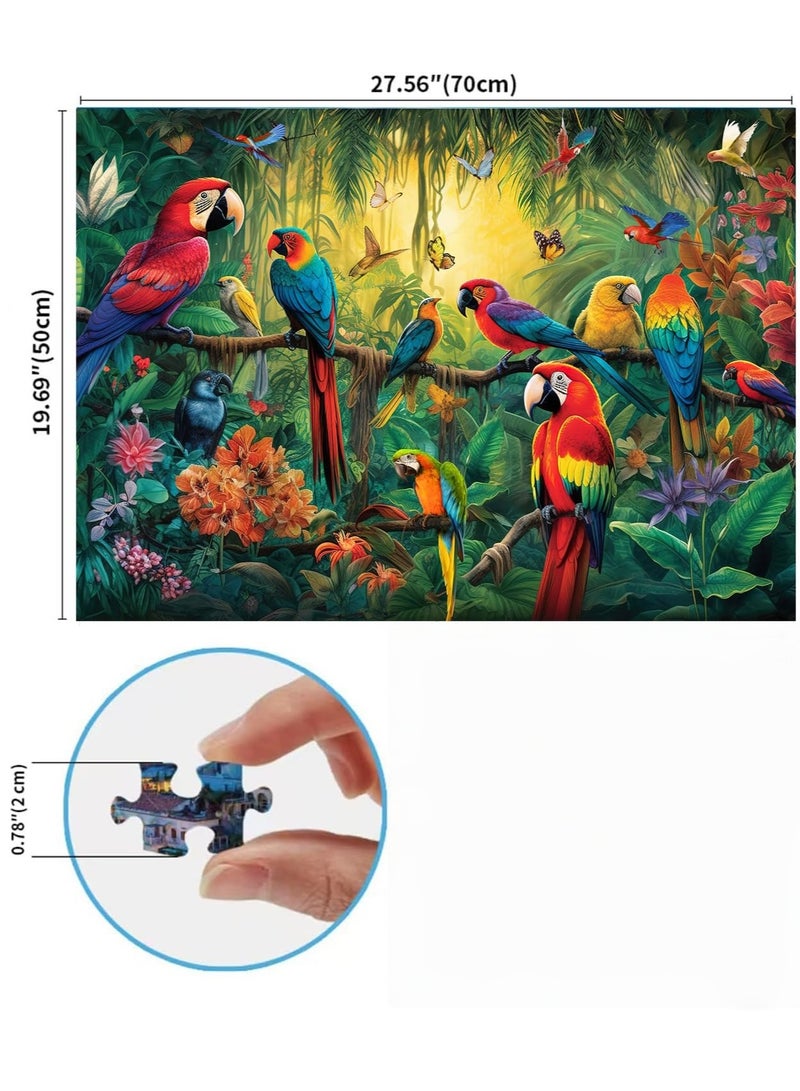 السيد باندا احجية جيغسو مكونة من 1000 قطعة للبالغين والمراهقين، احجية طيور الغابات الاستوائية المطيرة والببغاوات - Image 2