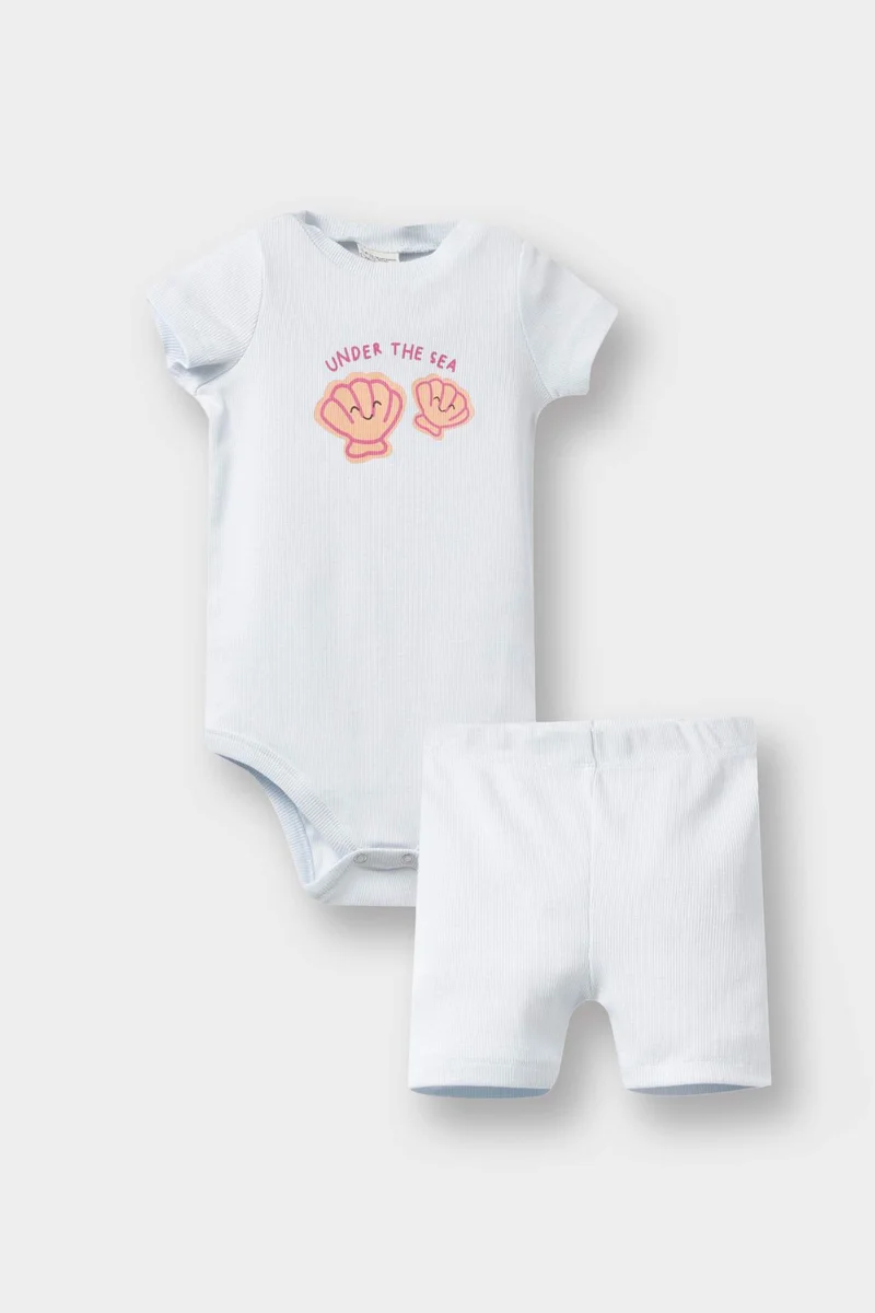 ديفاكتو Baby Girl Rainbow Printed Corduroy 2 Piece Set