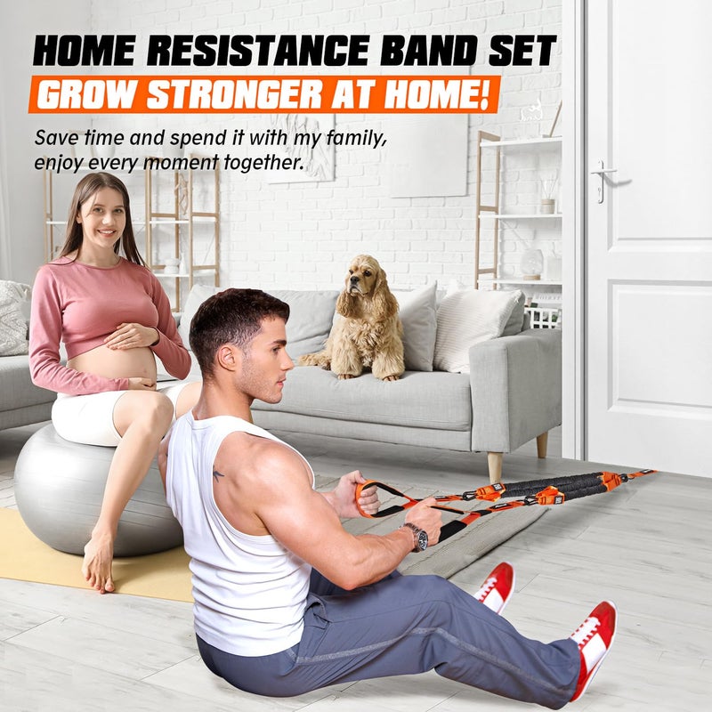 KUTIZE Resistance Bands, Exercise Bands with Handles, Door Anchor, Heavy-Duty Tricep Workout Equipment for Pushdowns, Bicep Curls, Face Pulls, Home Gym Equipment Training for Back, Abs, Triceps - Image 2