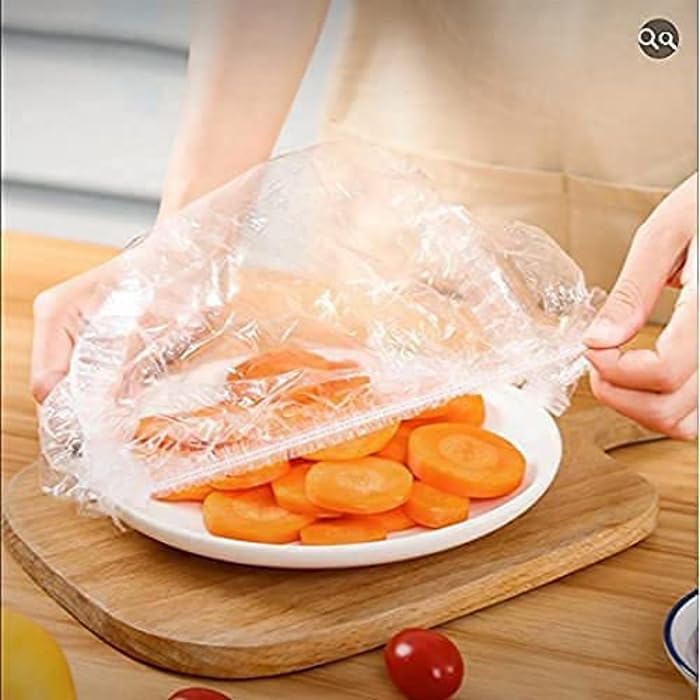 Newvent Newvent® Disposable Food Cover | 100Pcs Reusable Elastic Food Storage Plastic Covers | Fresh Kipping Bag | Universal Kitchen Wrap Sealing Caps | Bowls Elastic Plate Covers - Image 3