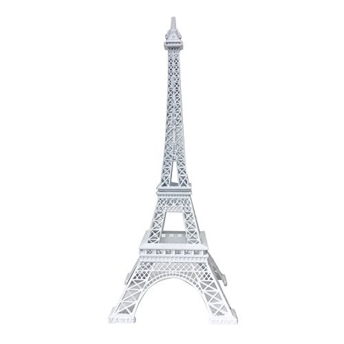allgala 19 Inch 48CM Eiffel Tower Statue Decor Alloy Metal-White (EF19-86191) - Image 1