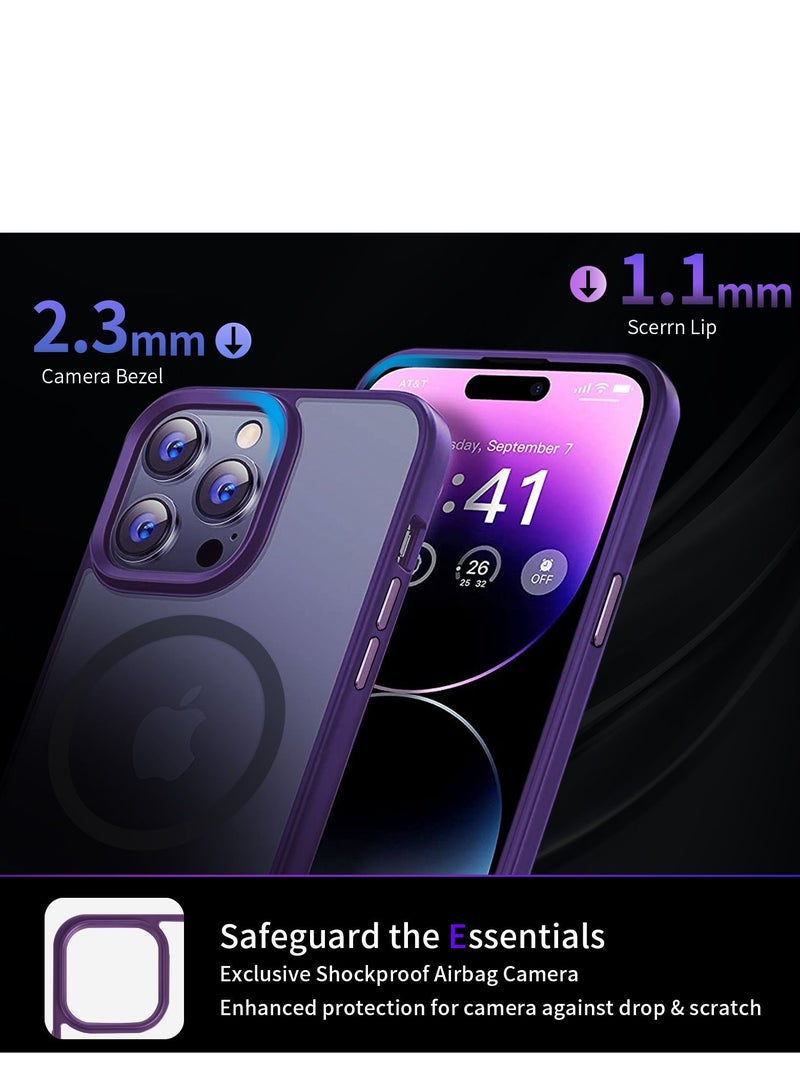 TEAM LUXURY INFOSUN iPhone 14 Pro Max Case Cover Compatible with Magsafe Magnetic Designed Shockproof Case Translucent Matte Protective Cover Back Hard Cases with Magnet for iPhone 14 Pro Max Case  - Image 5