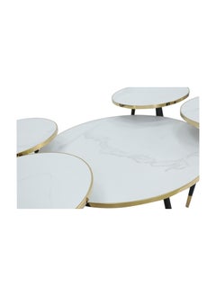 سحابة طقم طاولة قهوة ابيض 1+4 قطع  - Image 2