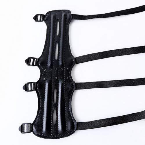 e5e10 Archery Leather Arm Guard Long 4 Straps Forearm Protective Gear Hunting Arrow Bow (1PCS) - Image 2