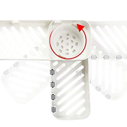 Vajin Adhesive Bathroom Shelf with Detachable Towel Rod Plastic Corner Shelf Organizer Storage Hanging Shower Caddy Rack - Image 5