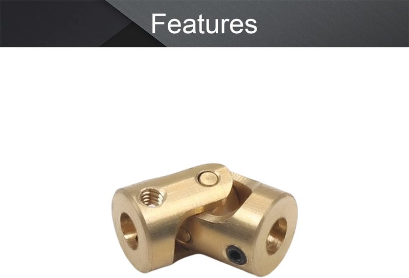 Fielect 5pcs 3mm to 3mm Inner Dia Rotatable Universal Steering Shaft U Joint Coupler L13 x D7 - Image 4