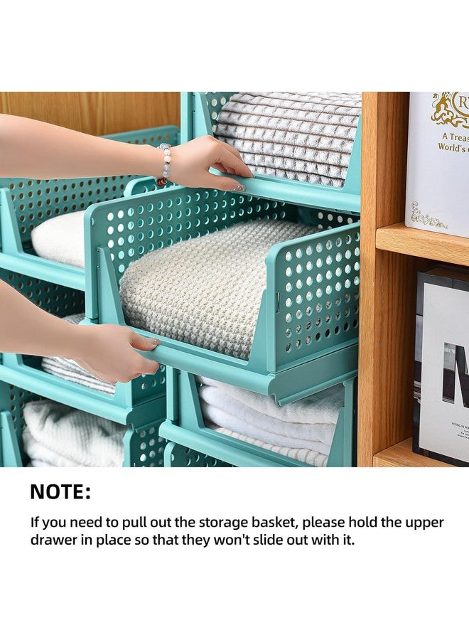JEYANG JEYANG Plastic Clothes Organizer For Wardrobe - Foldable And Stackable Closet Cupboard Almirah Space Organiser For Shirt, T Shirt, Jeans (Pack Of 4, Sky Blue) - Image 2
