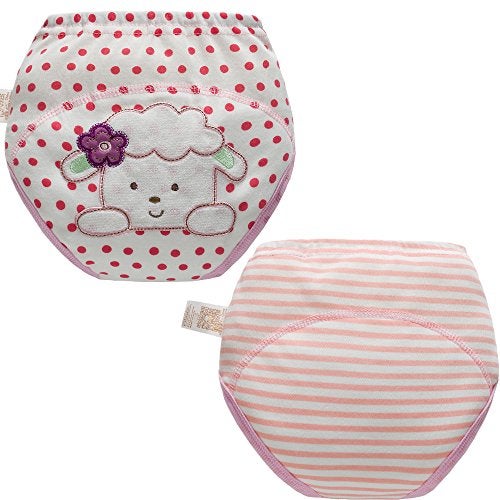 Skhls Baby Toddler 4 Layer Assortment Cotton Training Pants (4T, 8pcs Girls) - Image 4