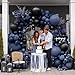 Partycus Navy Blue Black Balloon Arch Kit Double Stuffed Dark LavenderBlue Matte Black Balloon Garland with Clear Bobo Latex for Birthday Baby Shower Men Graduation Wedding New Year Party Decoration - Image 4