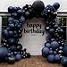 Partycus Navy Blue Black Balloon Arch Kit Double Stuffed Dark LavenderBlue Matte Black Balloon Garland with Clear Bobo Latex for Birthday Baby Shower Men Graduation Wedding New Year Party Decoration - Image 2