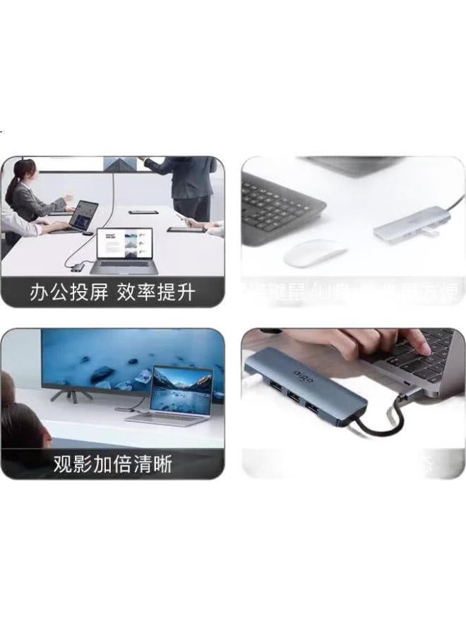 aigo Type-C Expansion Dock, Usb3.0 Hub, Hdmi Adapter, 4K60Hz Ultra Hd, Laptop Expansion Dock Converter, Pd100W Fast Charging, T05-H3 (Metal) - Image 2